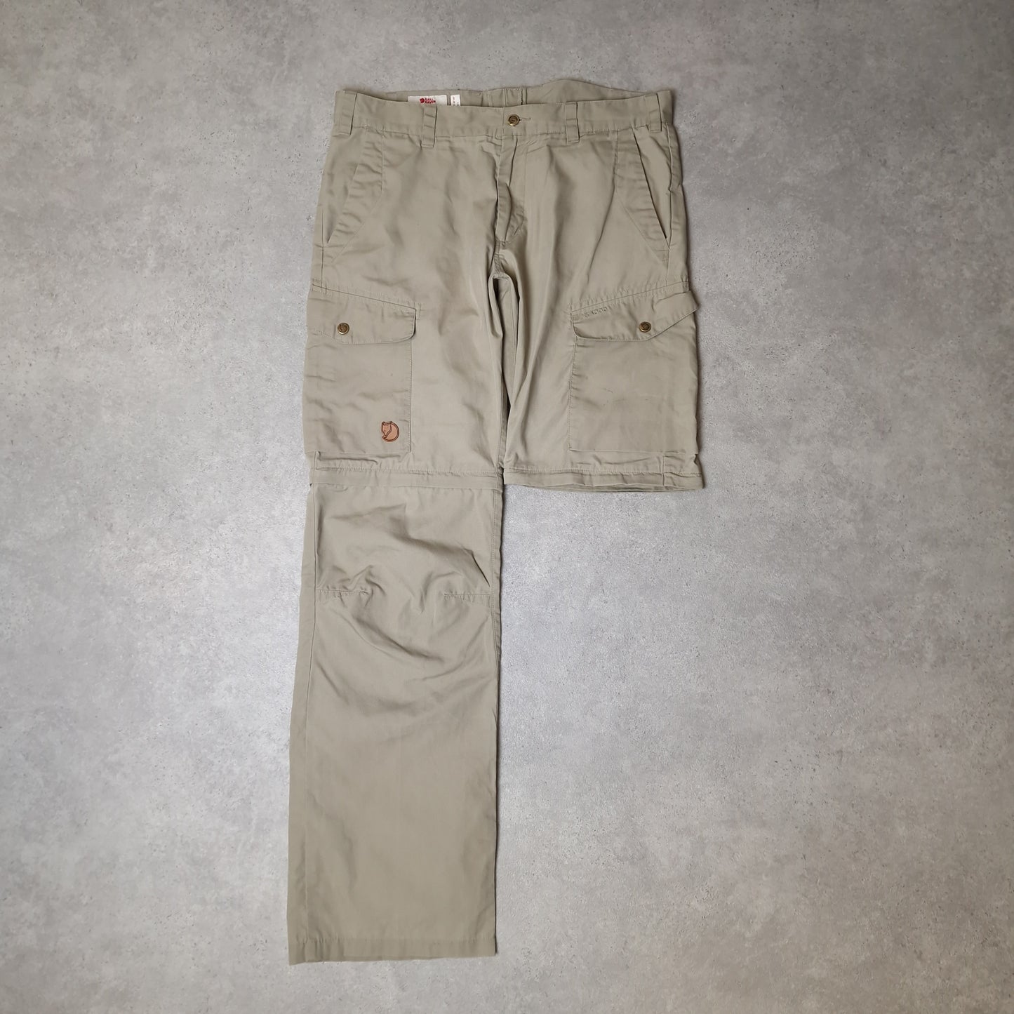 Fjallraven G-1000 convertible trousers in cream - 36x33
