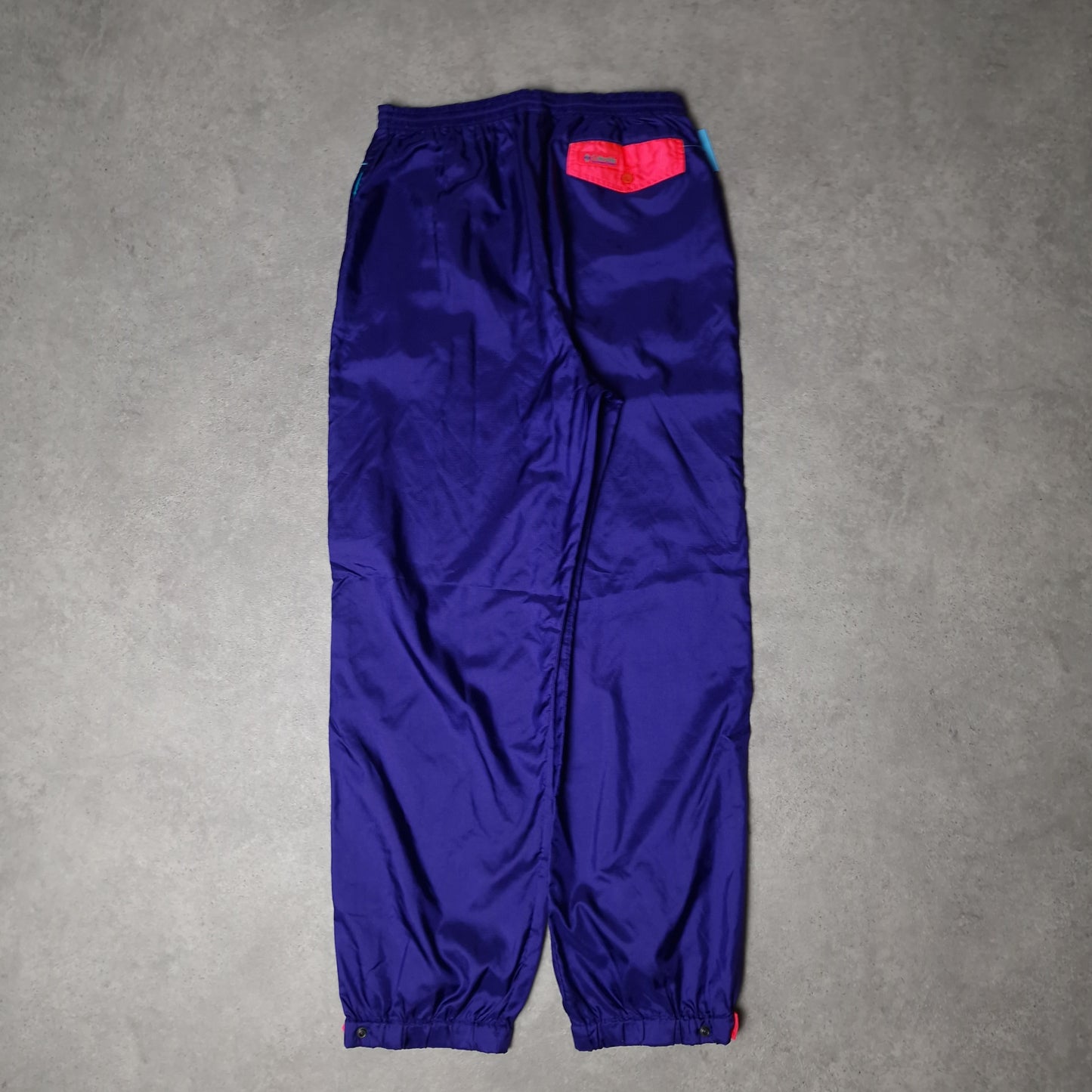 90s Columbia windbreaker trousers in purple - medium