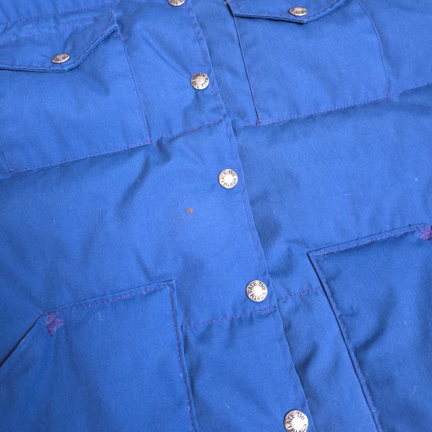 80s The North Face puffer gilet in blue - women's medium