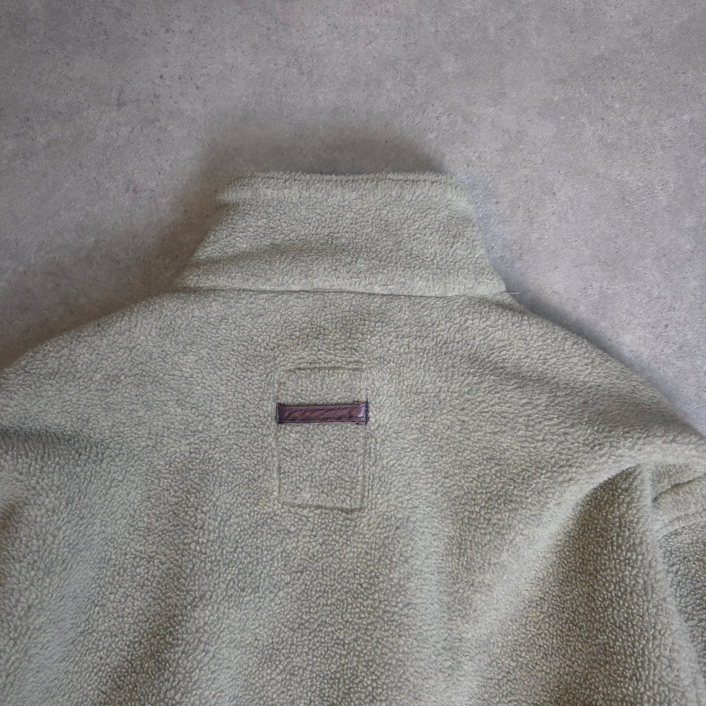 vintage 80s fjallraven thick 1/4 zip fleece in olive green and purple - medium