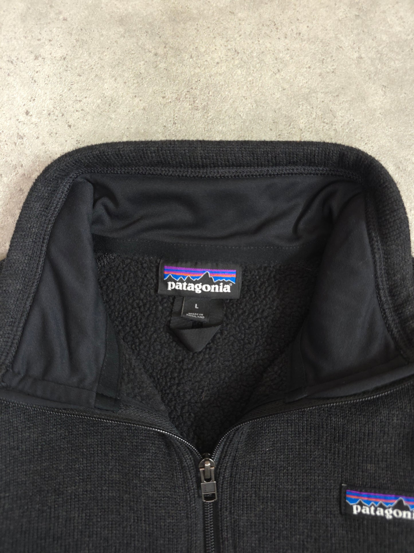 Patagonia better sweater 1/4 zip fleece in black - women's large