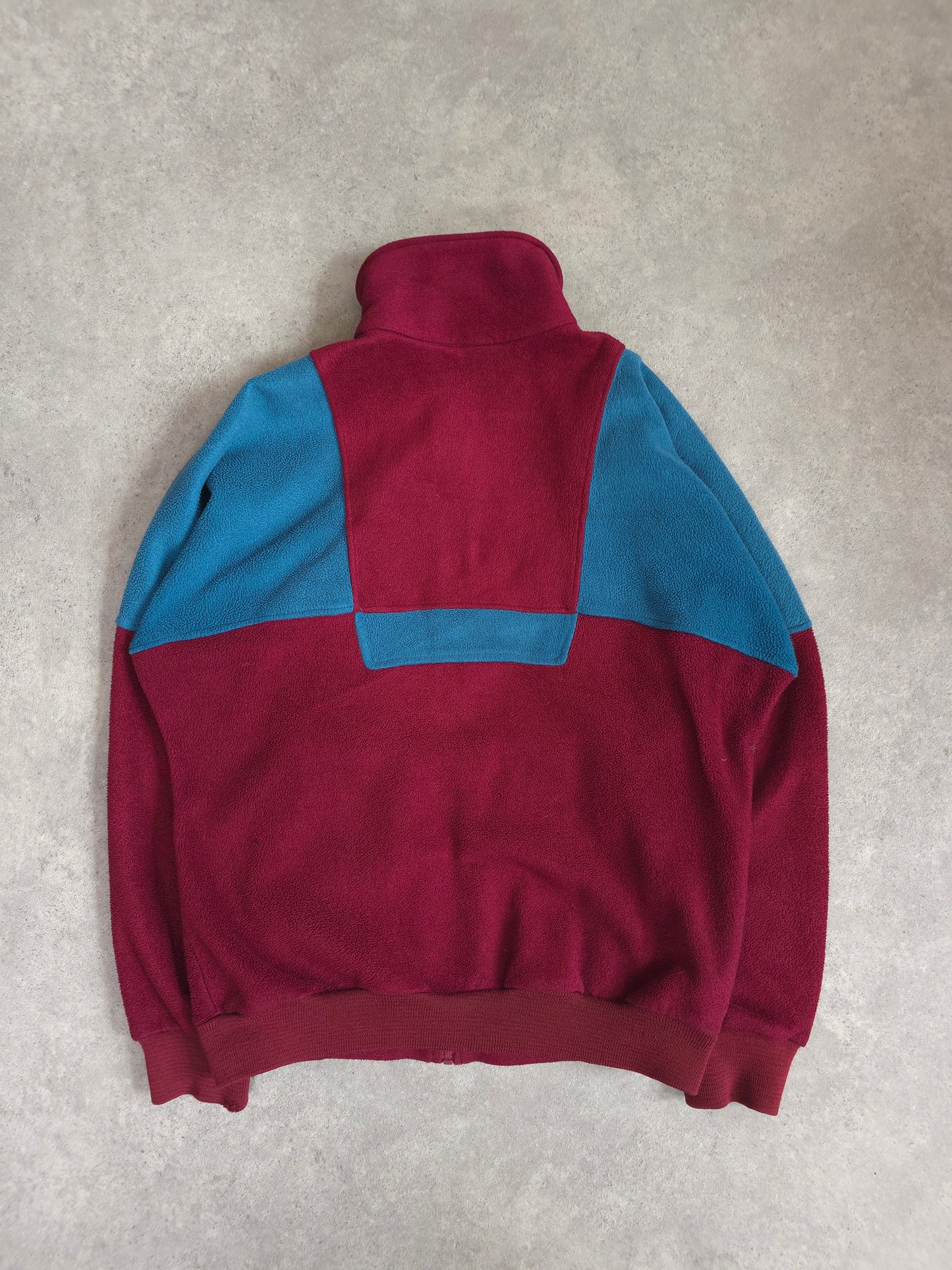 vintage 80s berghaus fleece in burgundy and teal - small