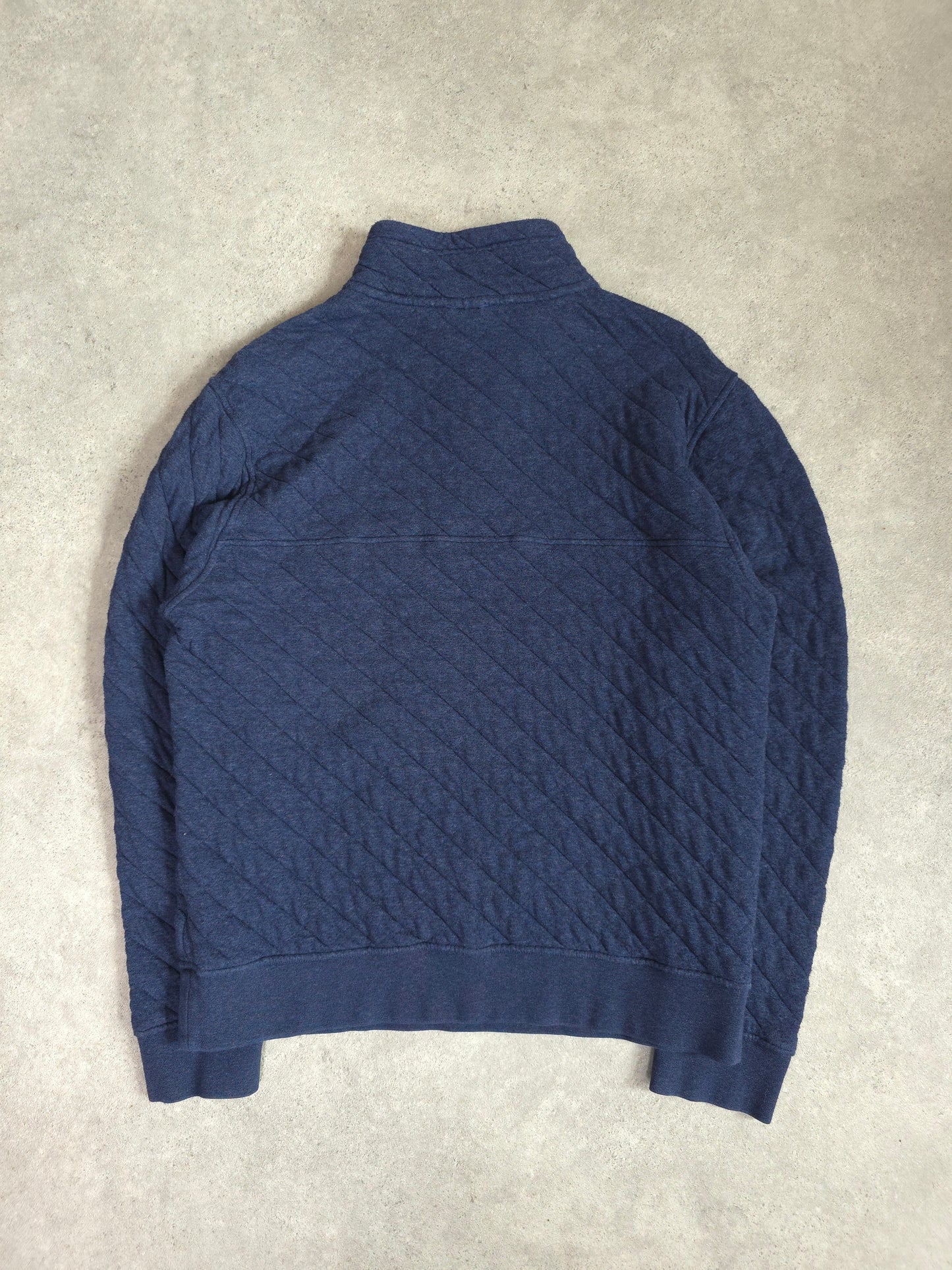Patagonia organic cotton fleece snap t in blue and red - medium