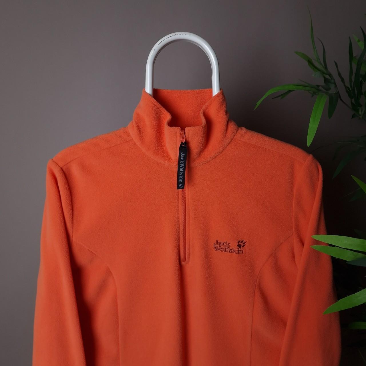 Jack wolfskin 1/4 zip midlayer fleece in peach - UK12