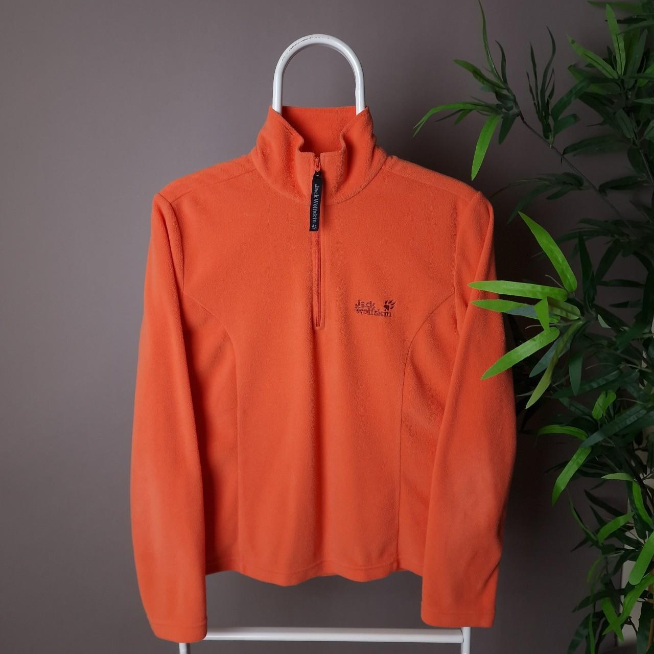 Jack wolfskin 1/4 zip midlayer fleece in peach - UK12