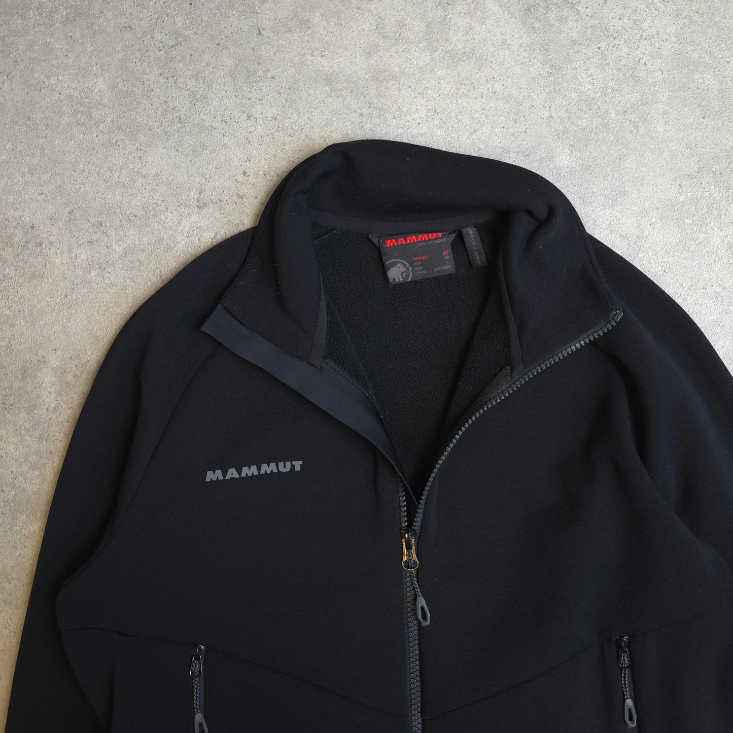 Mammut polartec zip up fleece in black - medium