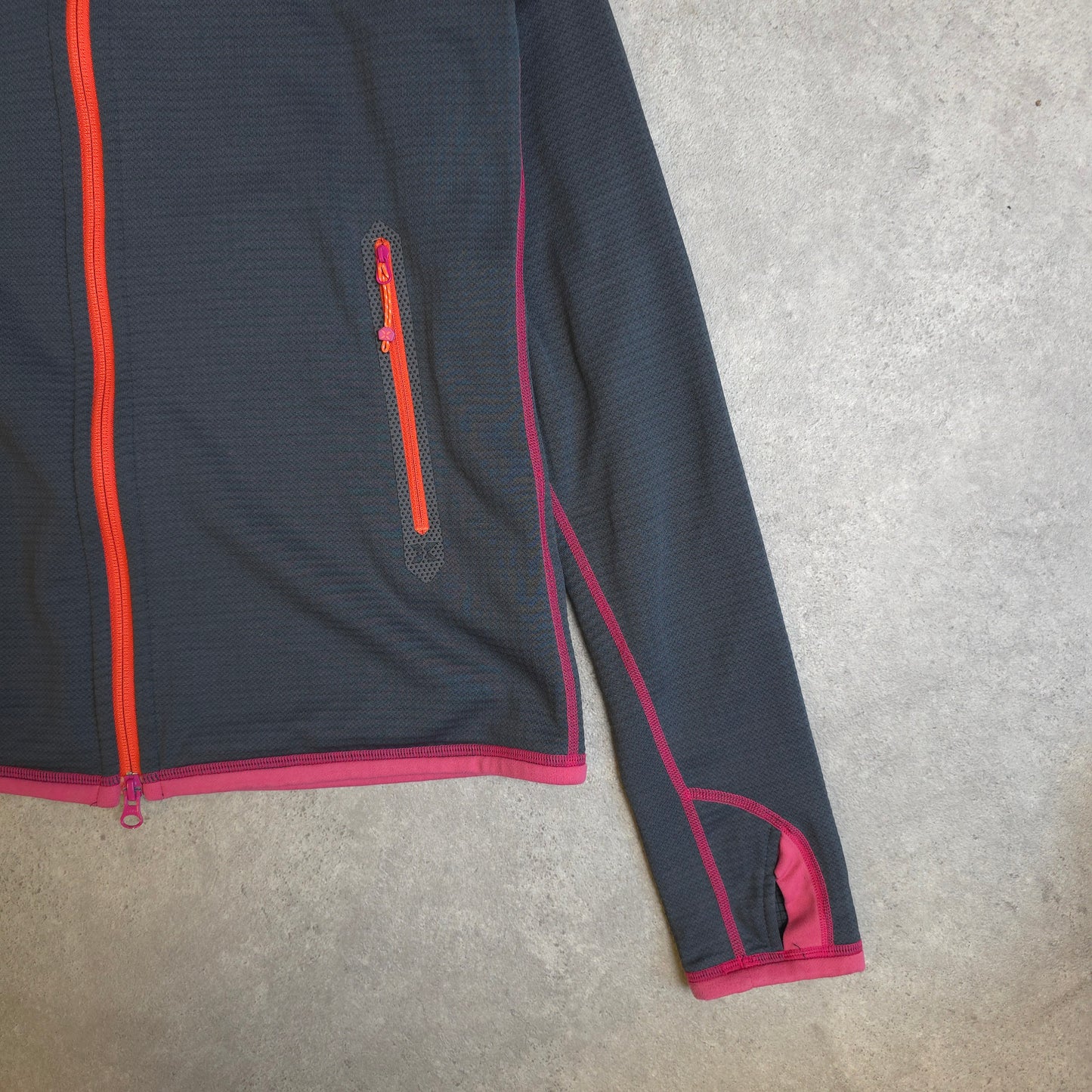 Mammut schneefeld jacket in grey, pink and orange - women's large