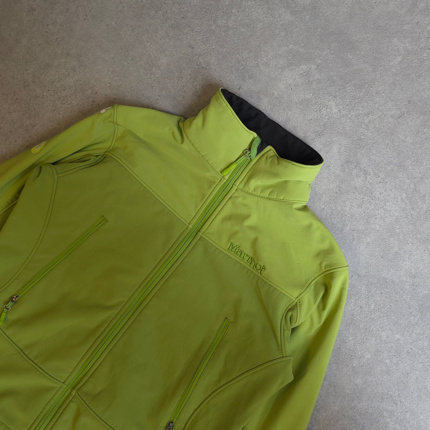 Marmot soft shell jacket in lime green - women's medium