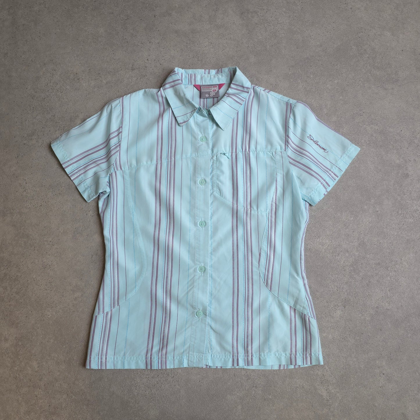 Salomon short sleeve shirt in blue - women's small