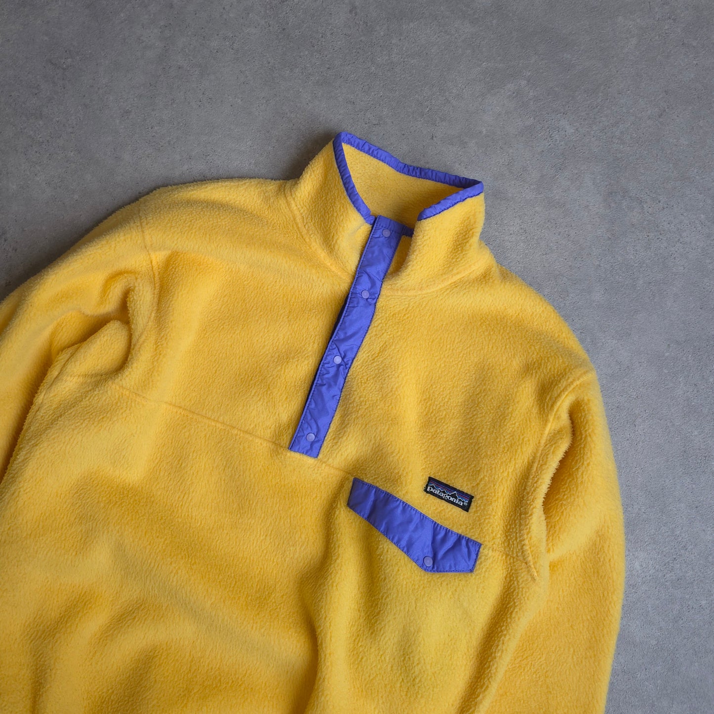 90's Patagonia snap t fleece in yellow made in u.s.a - medium