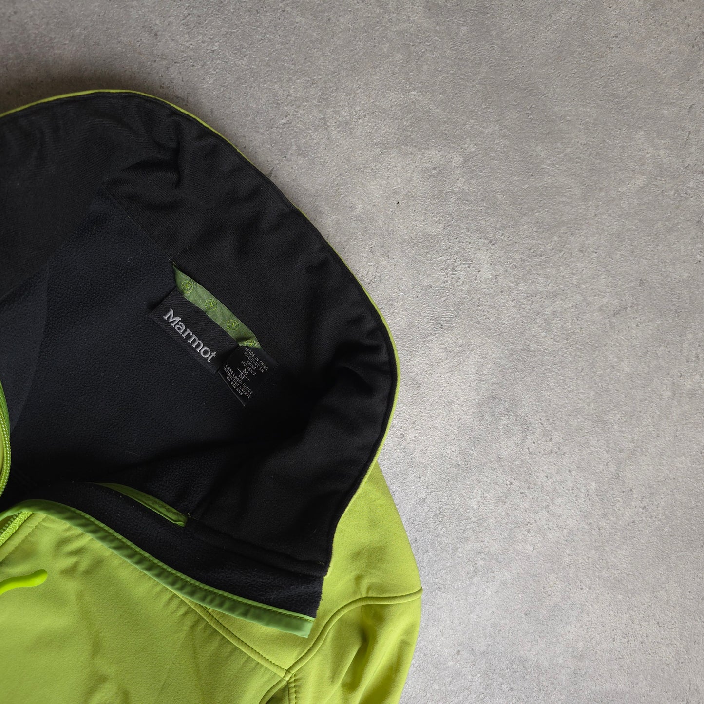 Marmot soft shell jacket in lime green - women's medium