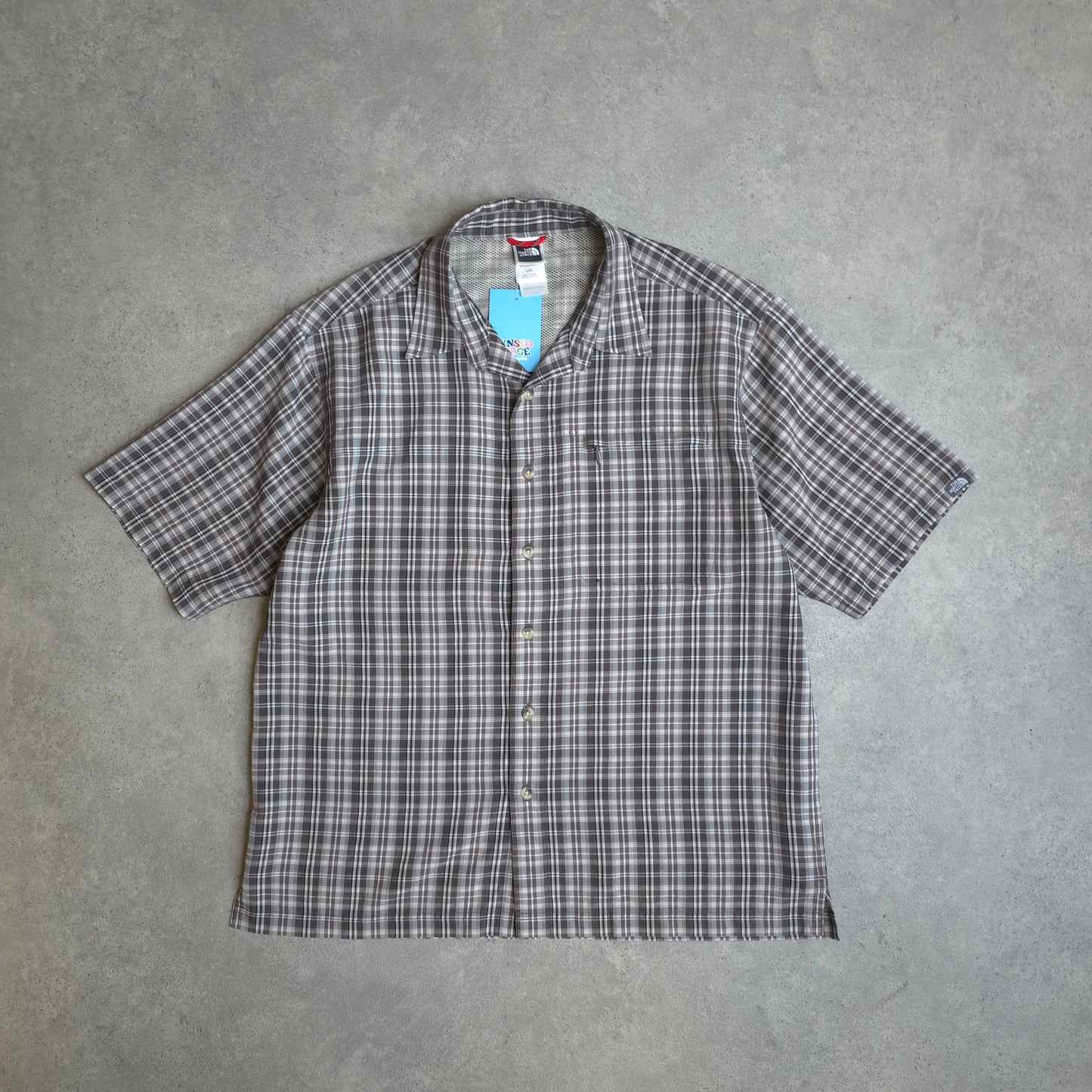The North Face short sleeve shirt in brown and grey - size XL