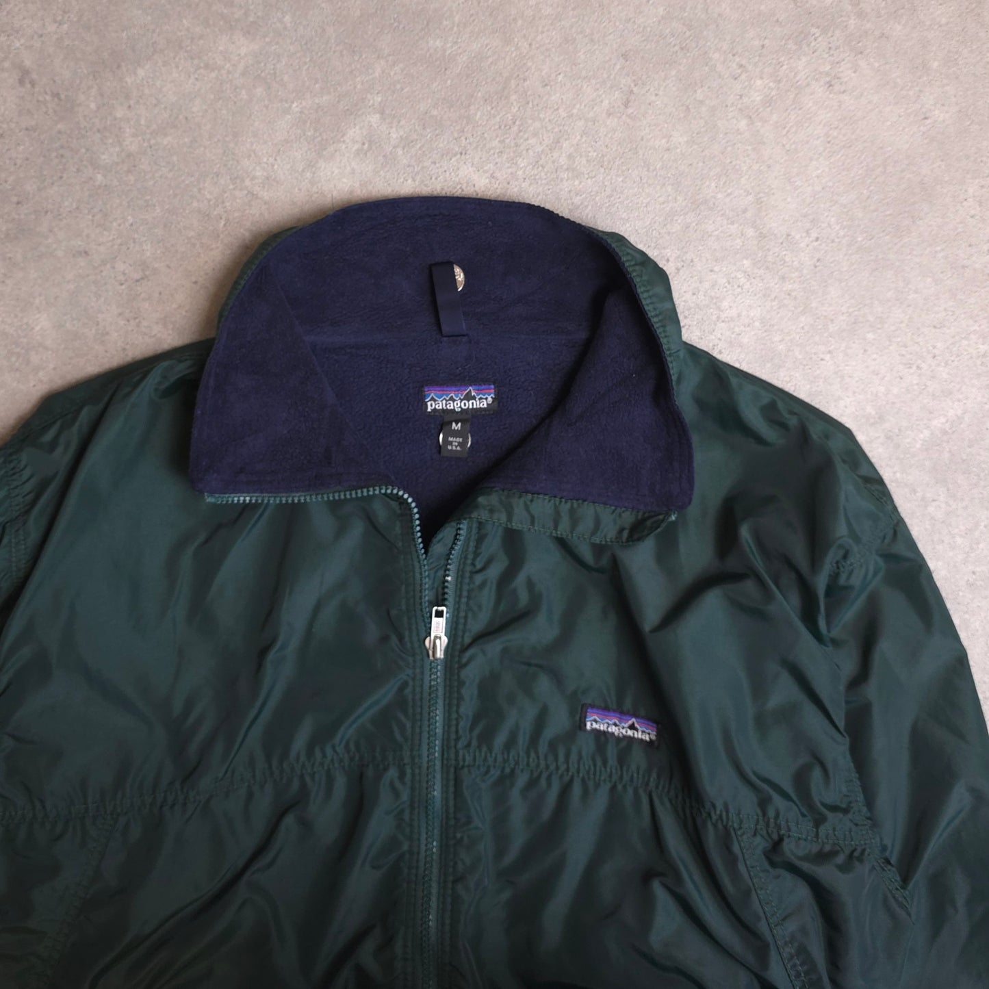 90's Patagonia shelled synchilla jacket in green - S/M