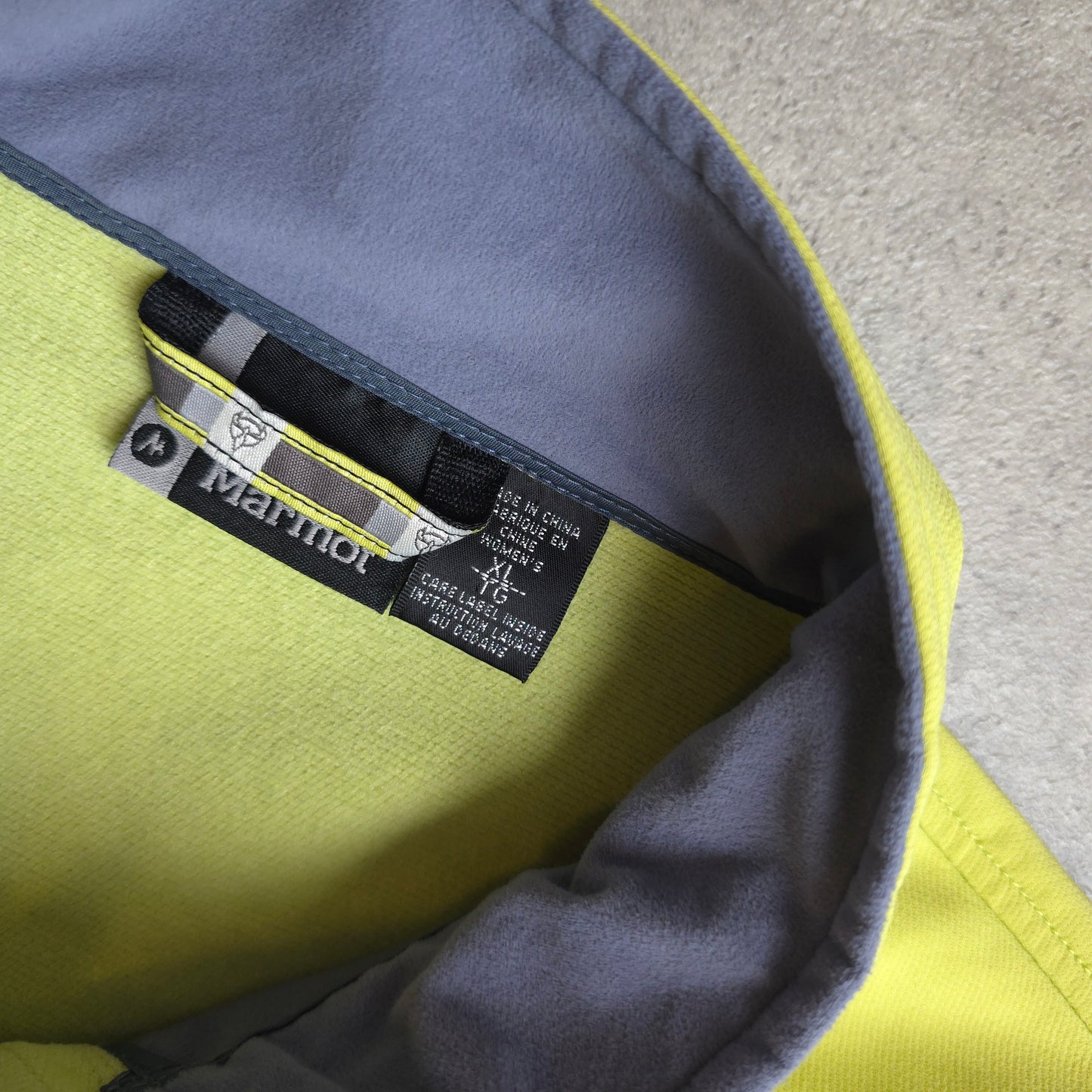 Marmot soft shell jacket in lime green - women's XL