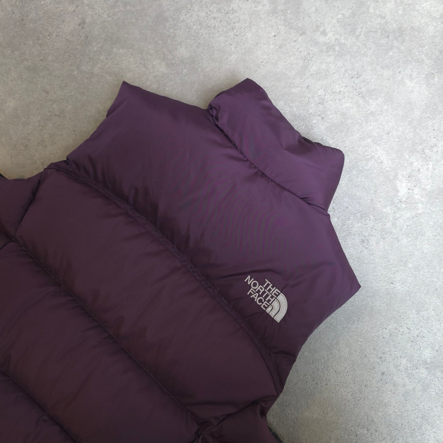 The North Face 700 down fill gilet in purple - women's XS