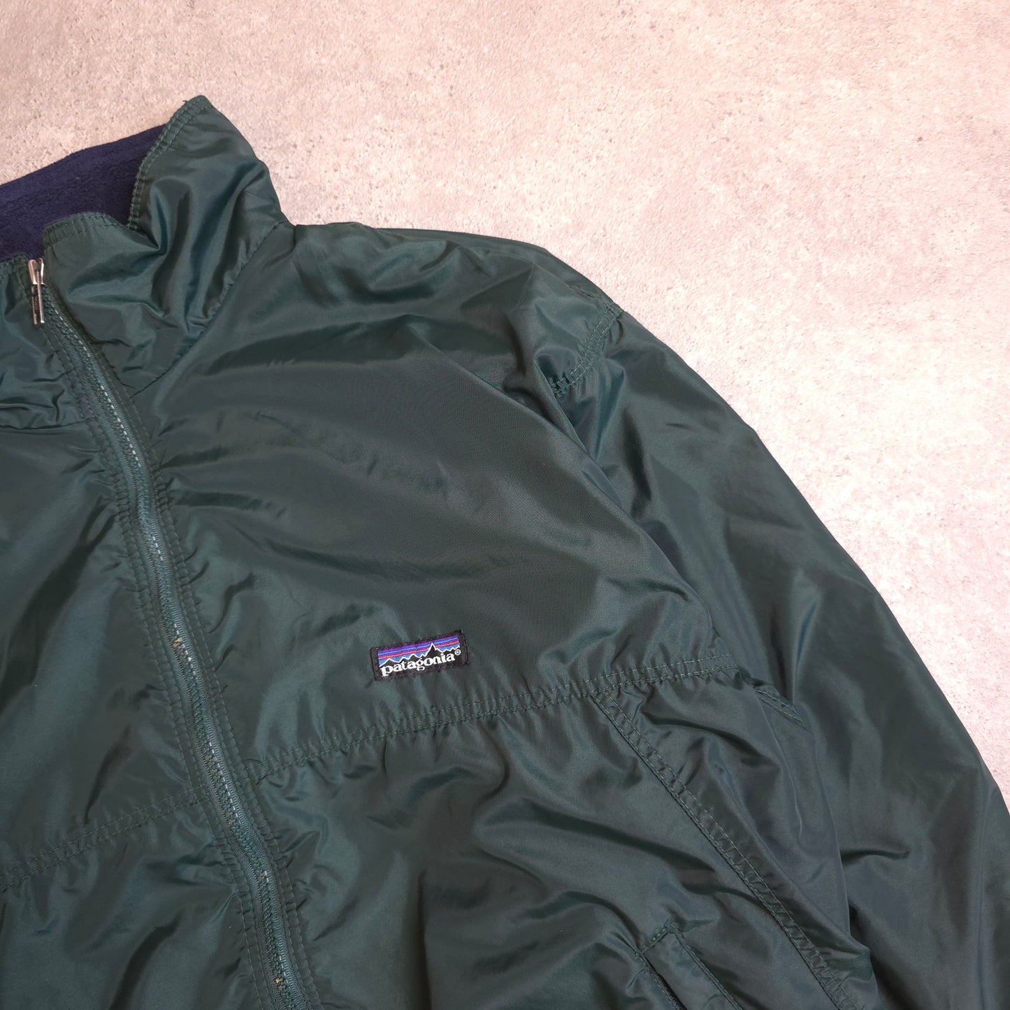 90's Patagonia shelled synchilla jacket in green - S/M