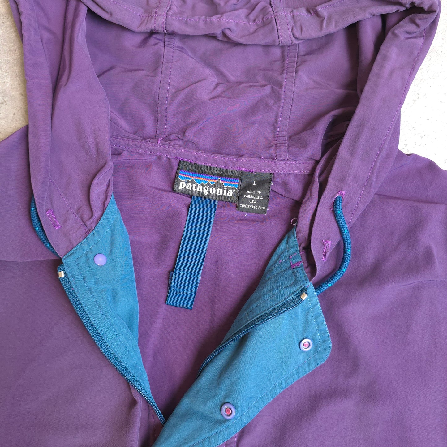 90's Patagonia pullover jacket in purple - XL
