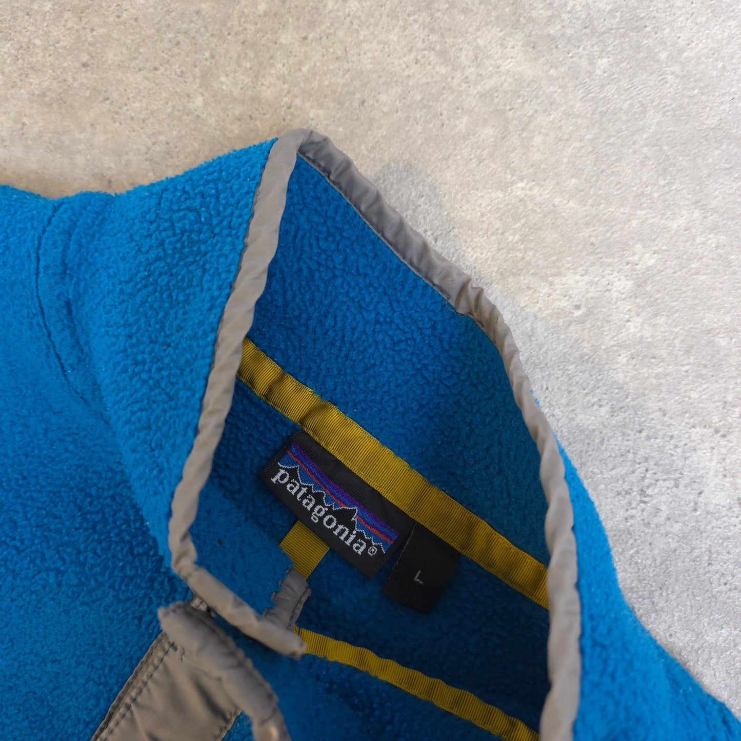 90s Patagonia snap t fleece in blue - large