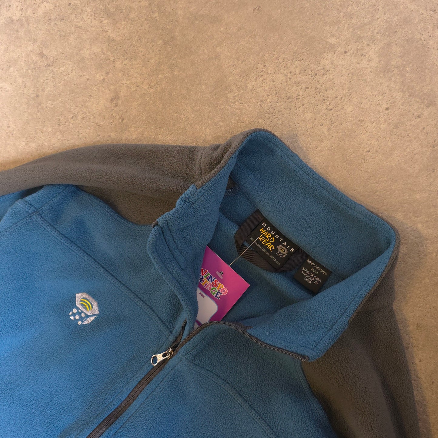 Mountain Hardwear 1/4 zip fleece in blue - medium