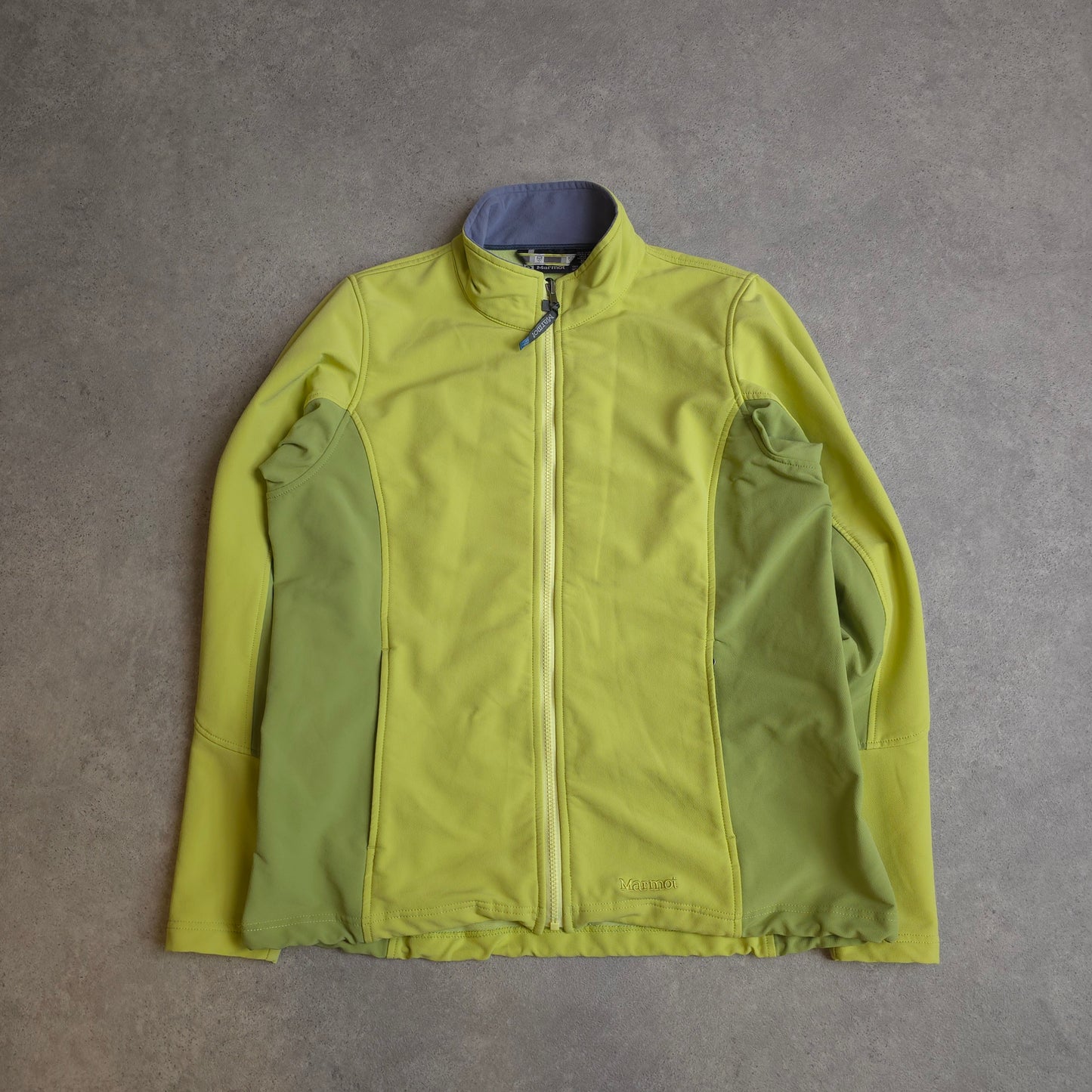 Marmot soft shell jacket in lime green - women's XL