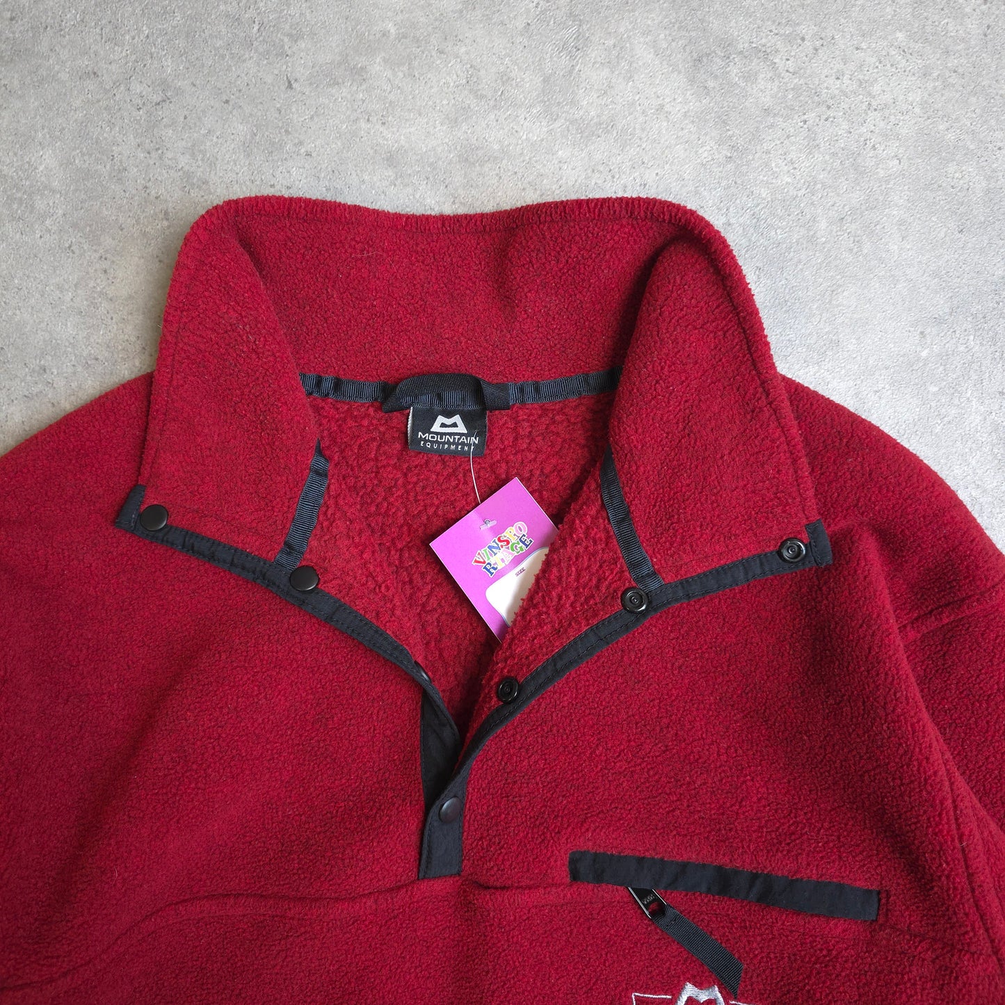 90's Mountain Equipment button up fleece in red - large