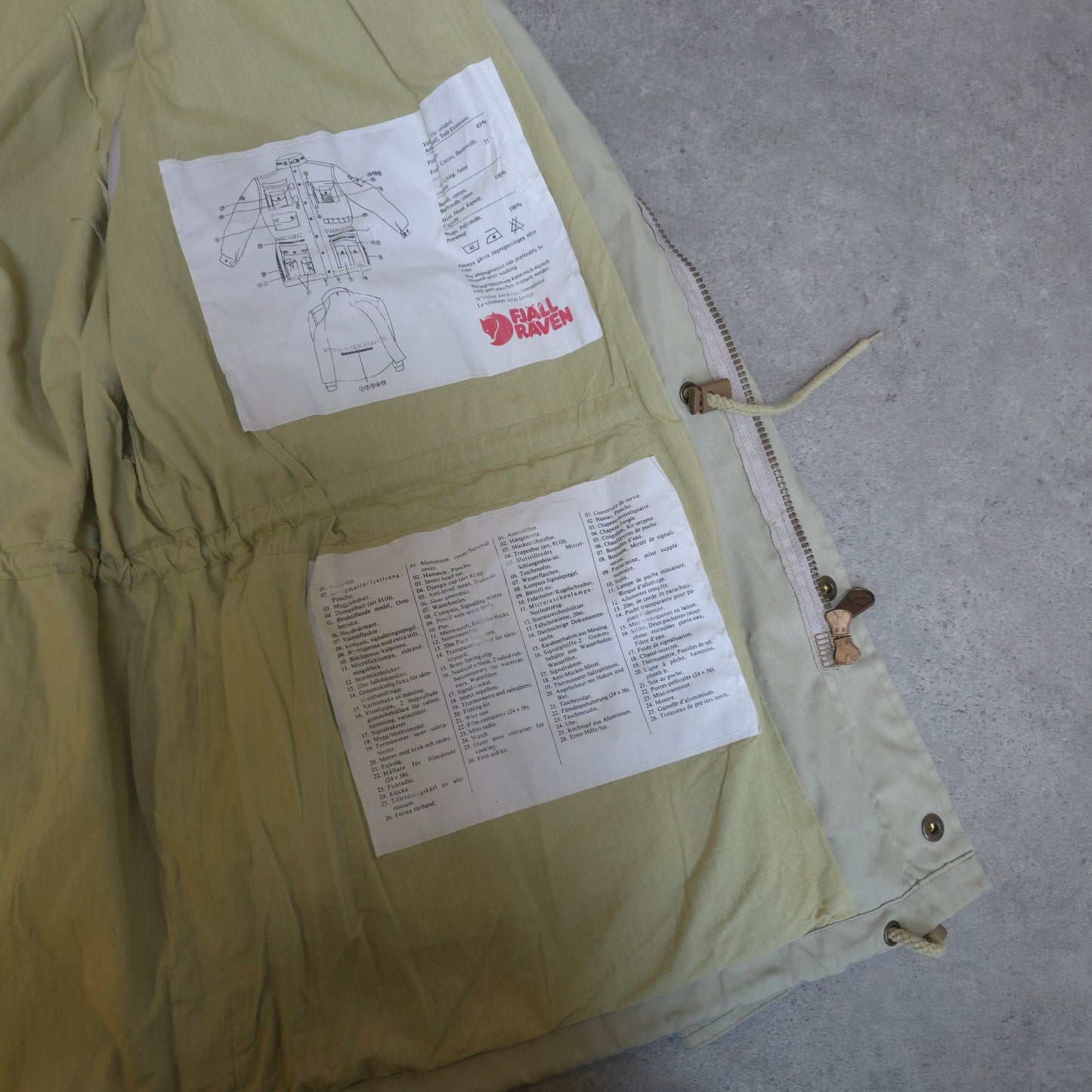Vintage Fjallraven G-1000 survival tactical jacket in cream - large