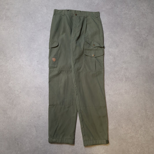 Fjallraven cargo trousers in khaki green - women's medium