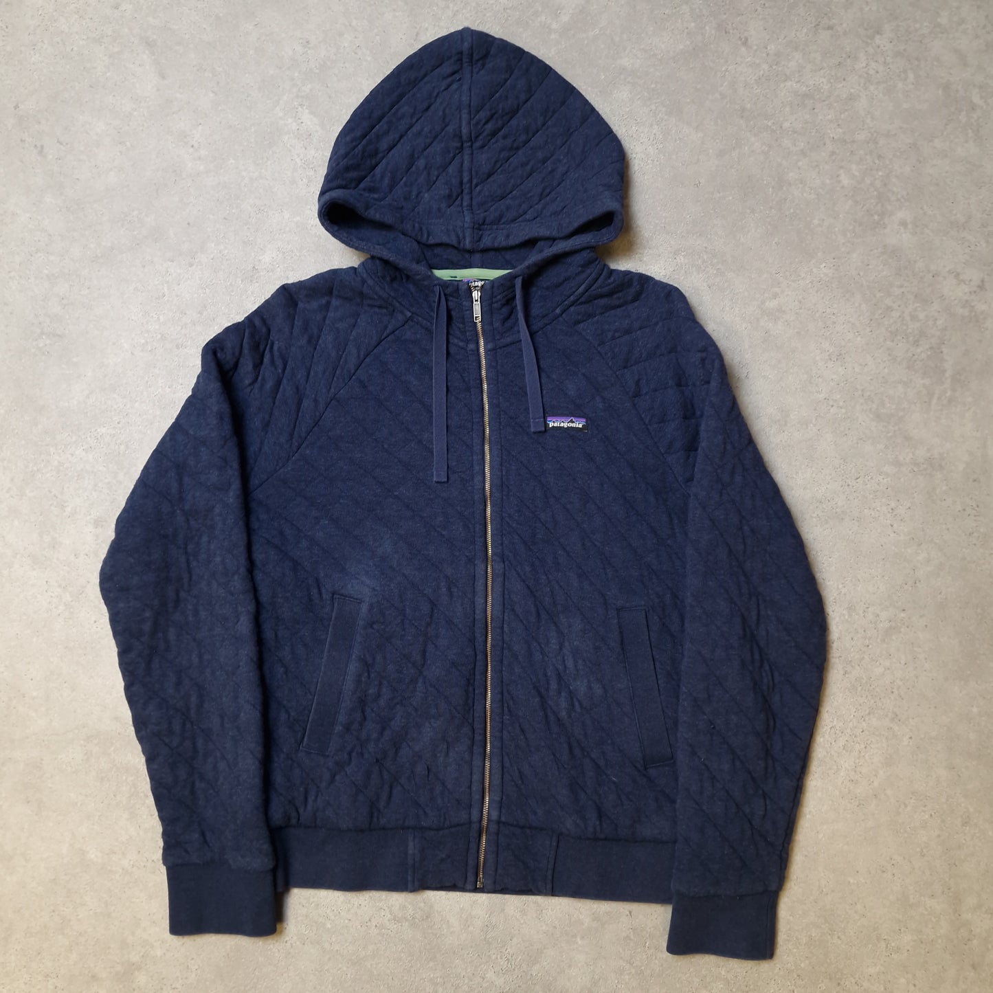 Patagonia organic cotton hoodie in blue - medium