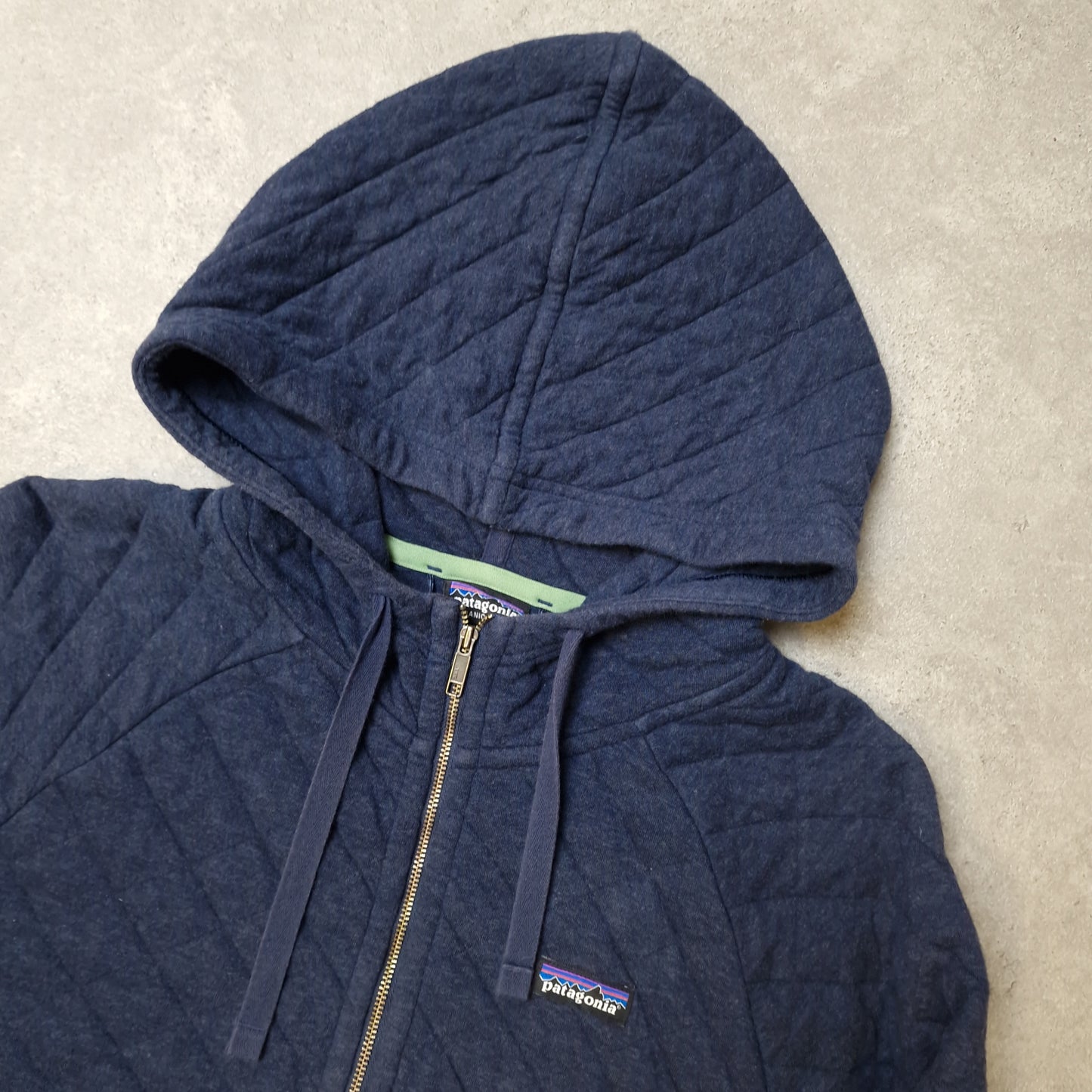 Patagonia organic cotton hoodie in blue - medium