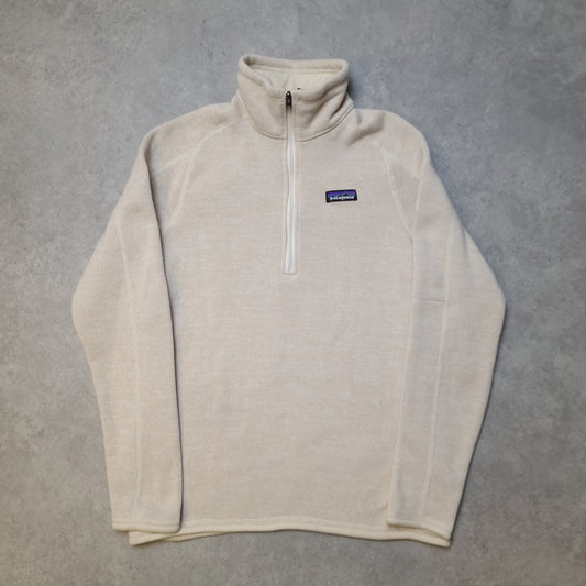 Patagonia better sweater 1/4 zip in cream - women's medium