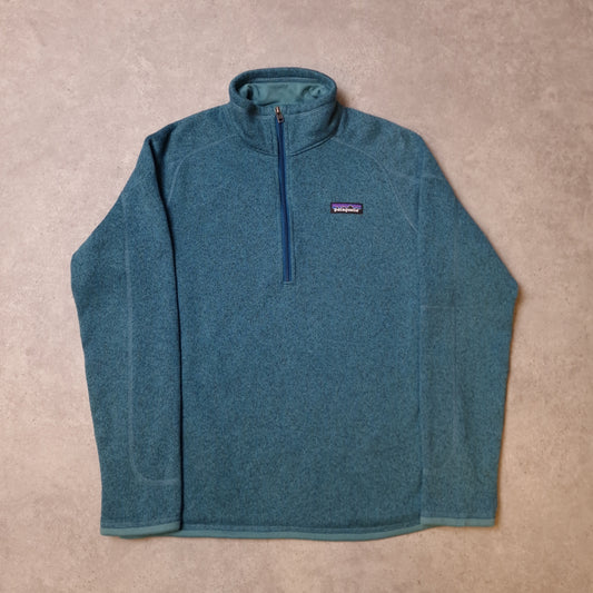 Patagonia better sweater 1/4 zip in teal - women's medium