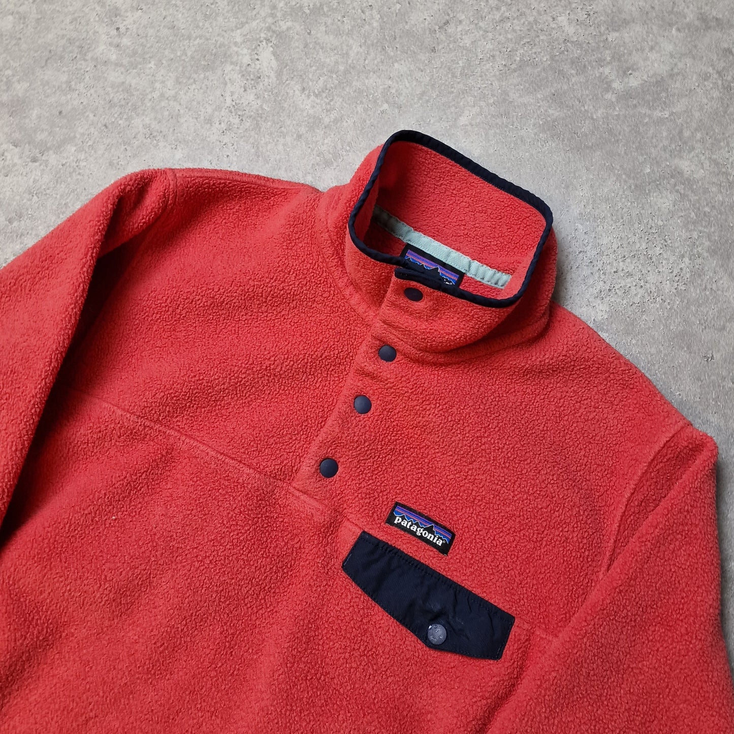 Patagonia synchilla snap-t fleece in salmon pink - women's medium