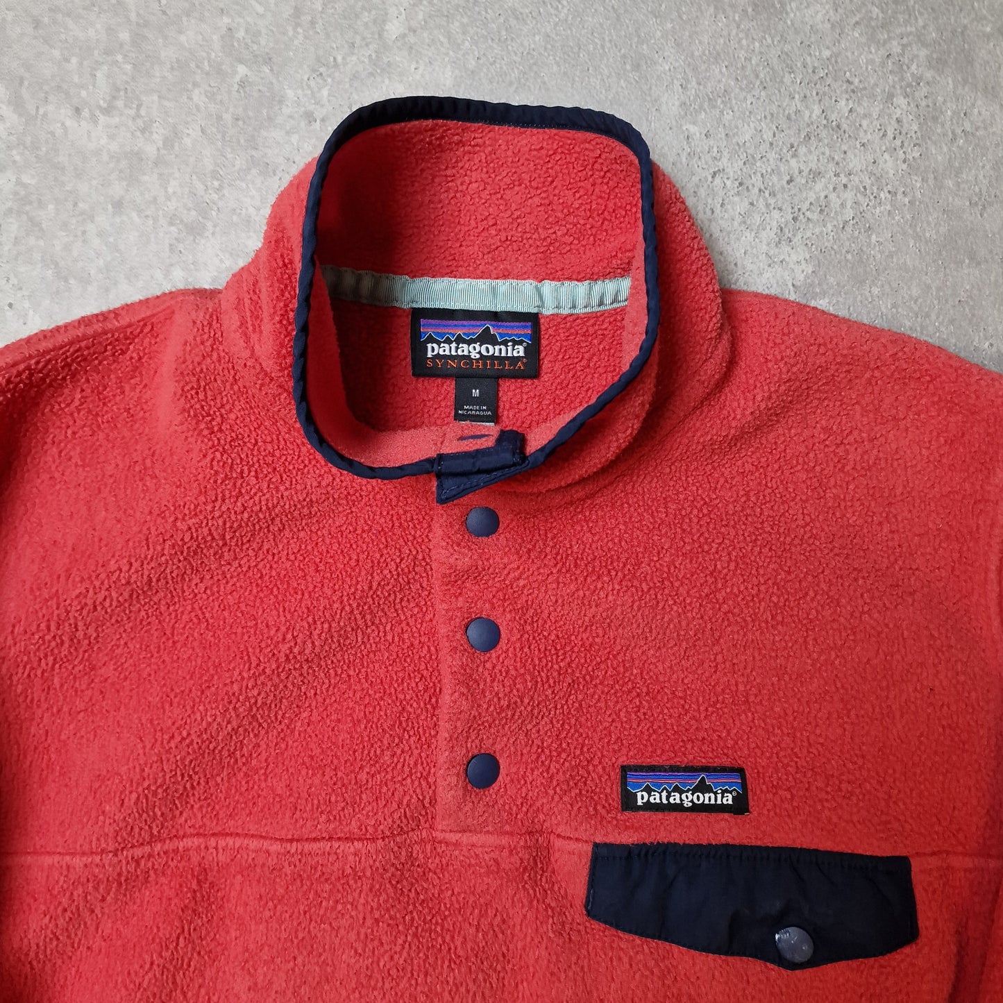 Patagonia synchilla snap-t fleece in salmon pink - women's medium