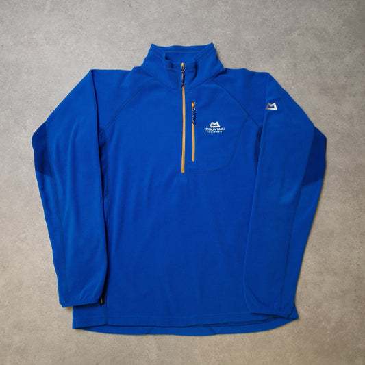 Mountain Equipment 1/4 zip fleece in blue - large