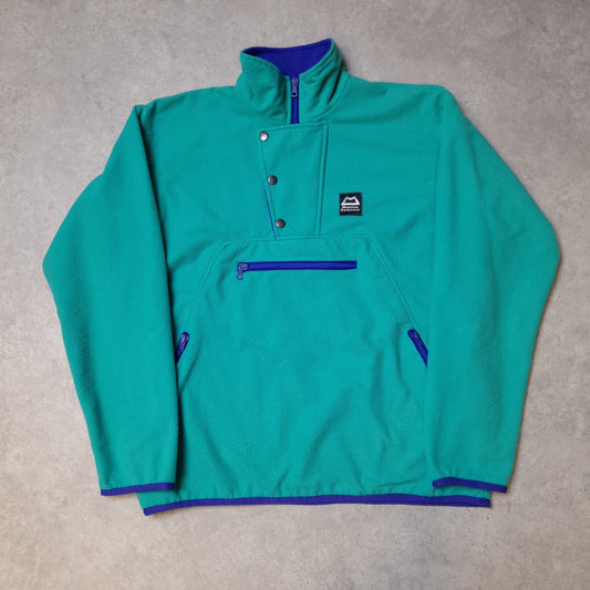 80s Mountain Equipment 1/4 zip fleece in turquoise - medium
