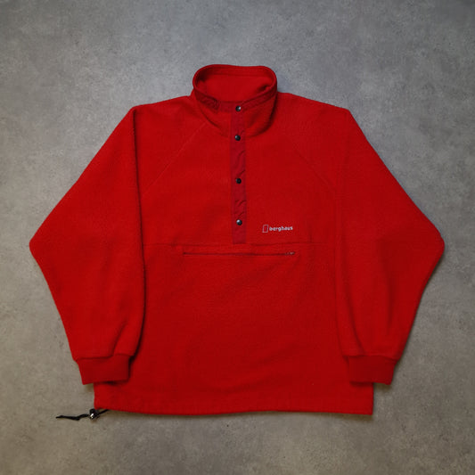90s Berghaus 1/4 zip fleece in red - large