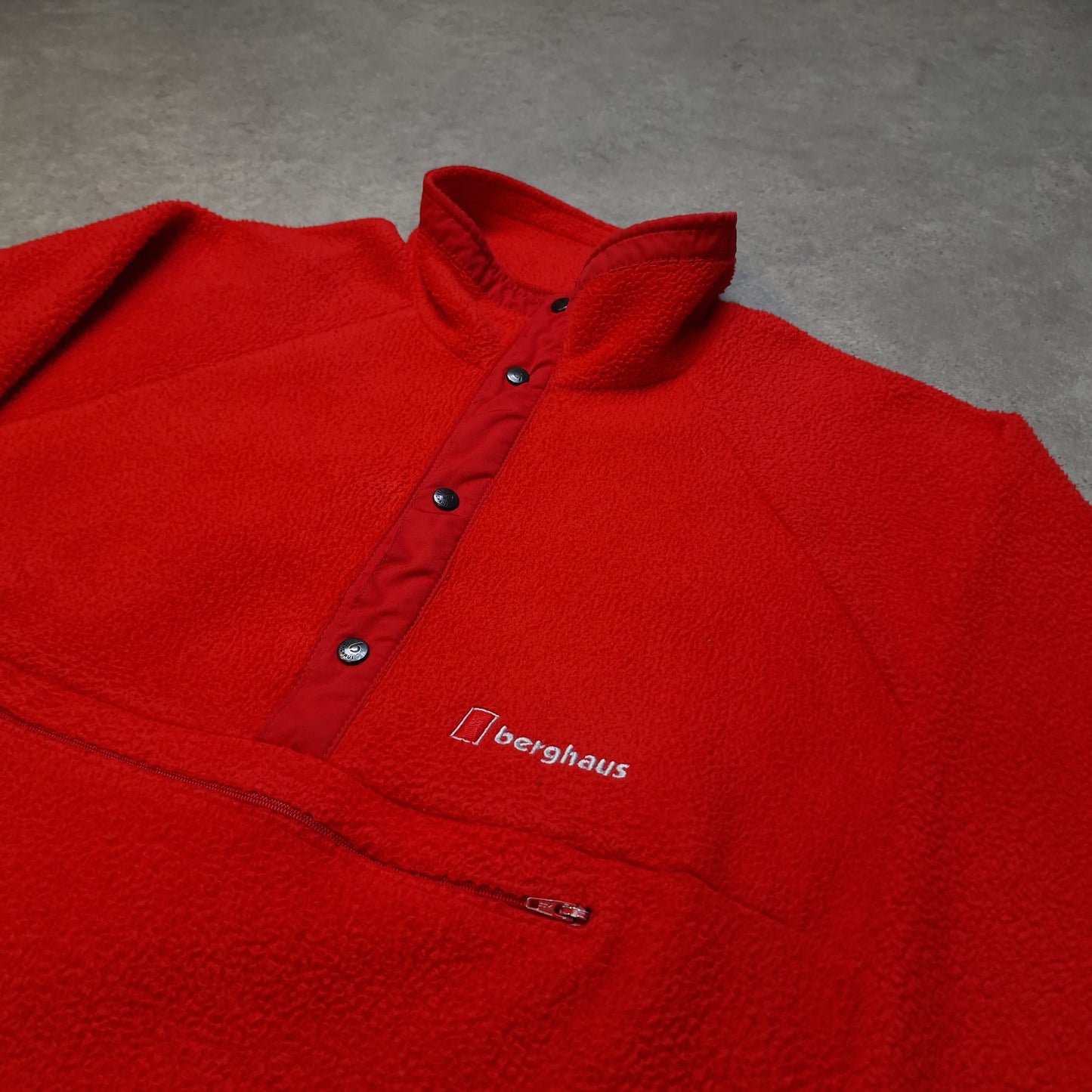 90s Berghaus 1/4 zip fleece in red - large