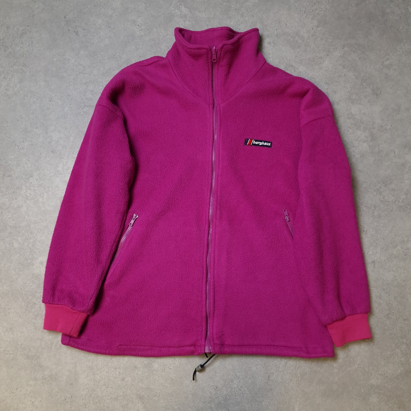 90s Berghaus full zip fleece in pink - large