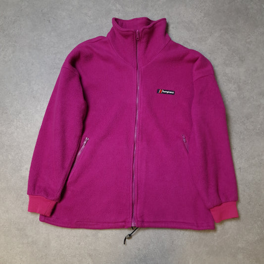 90s Berghaus full zip fleece in pink - large