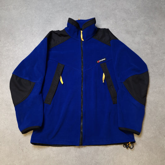 00s Berghaus full zip fleece in blue and black - medium