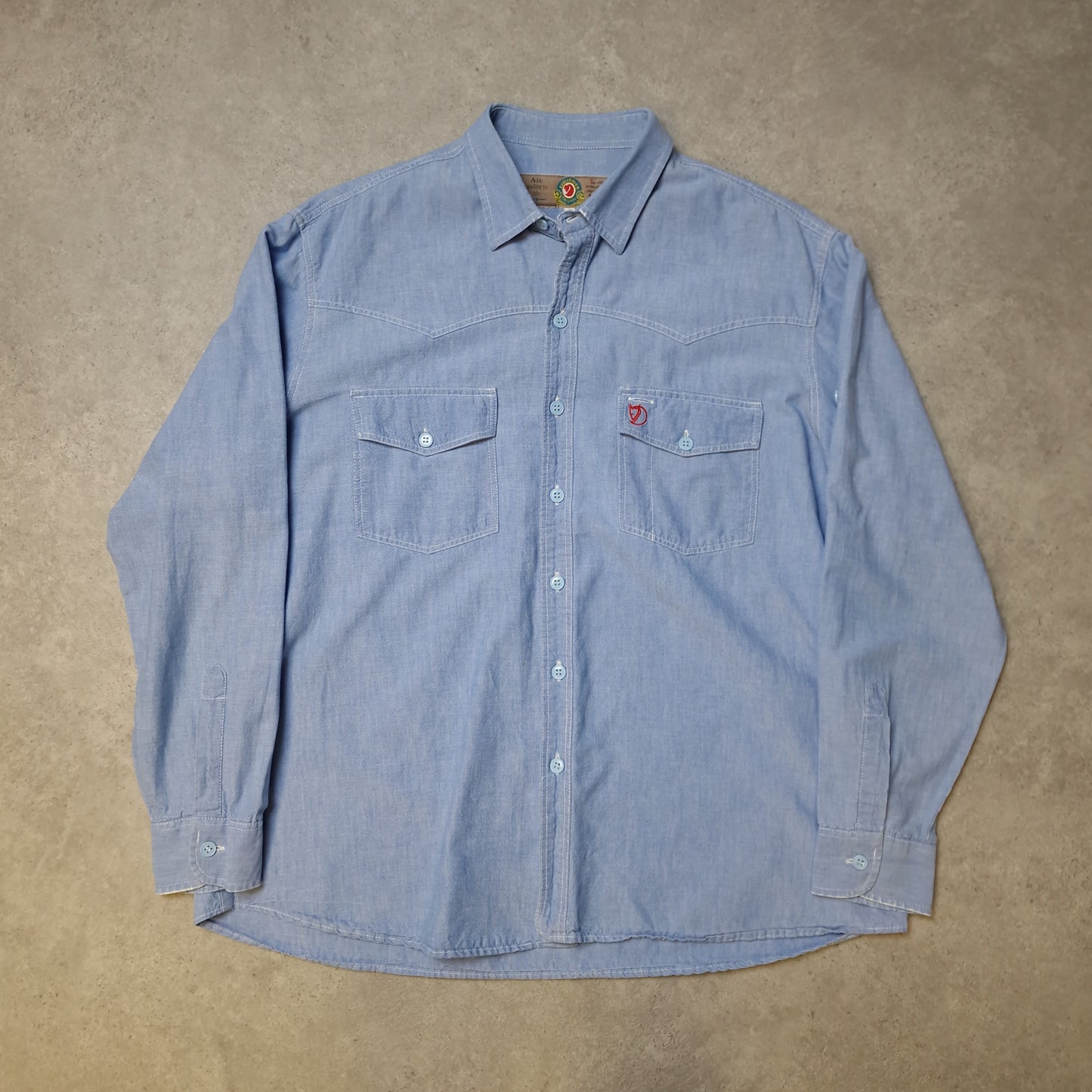 90s Fjallraven long sleeve shirt in denim blue - XL