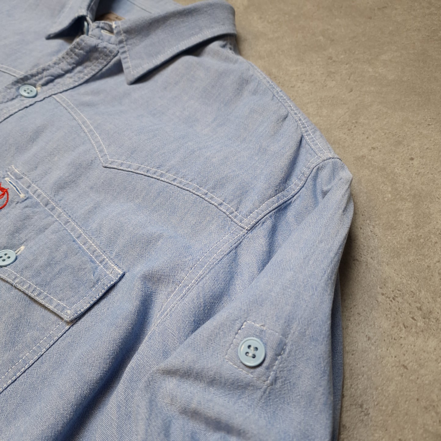 90s Fjallraven long sleeve shirt in denim blue - XL