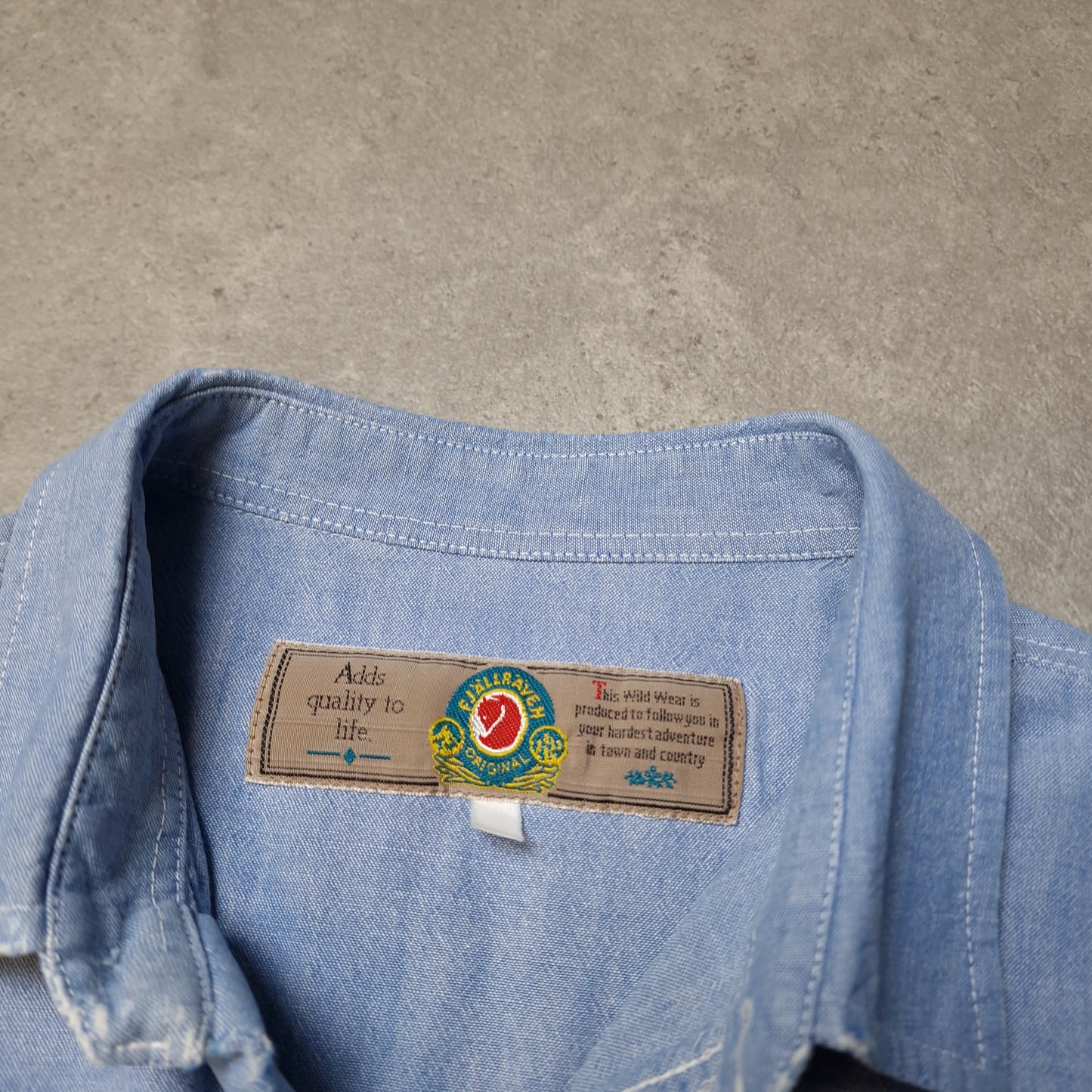 90s Fjallraven long sleeve shirt in denim blue - XL