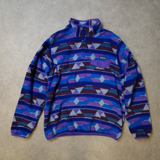 Patagonia synchilla snap t patterned fleece - women's large