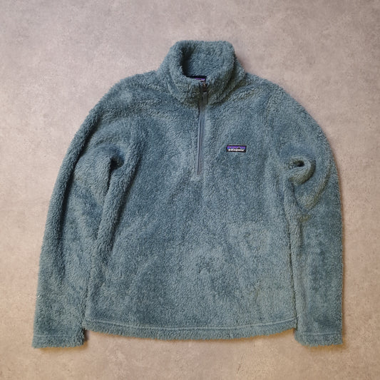 Patagonia 1/4 zip fluffy fleece in teal blue - women's medium
