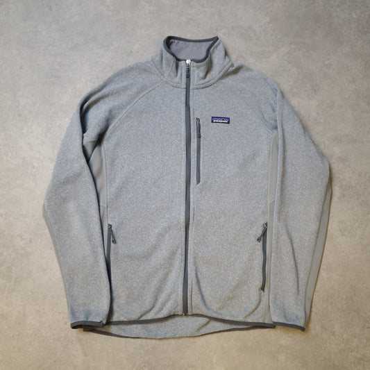 Patagonia full zip performance better sweater in grey - large