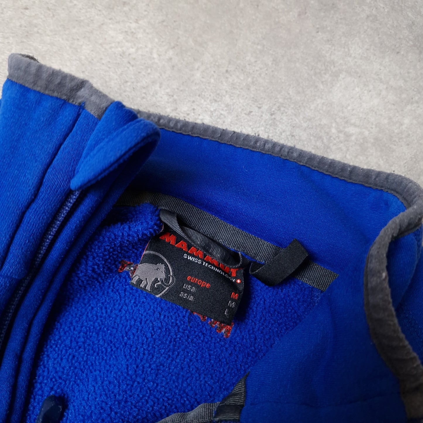 Mammut full zip fleece in blue - medium
