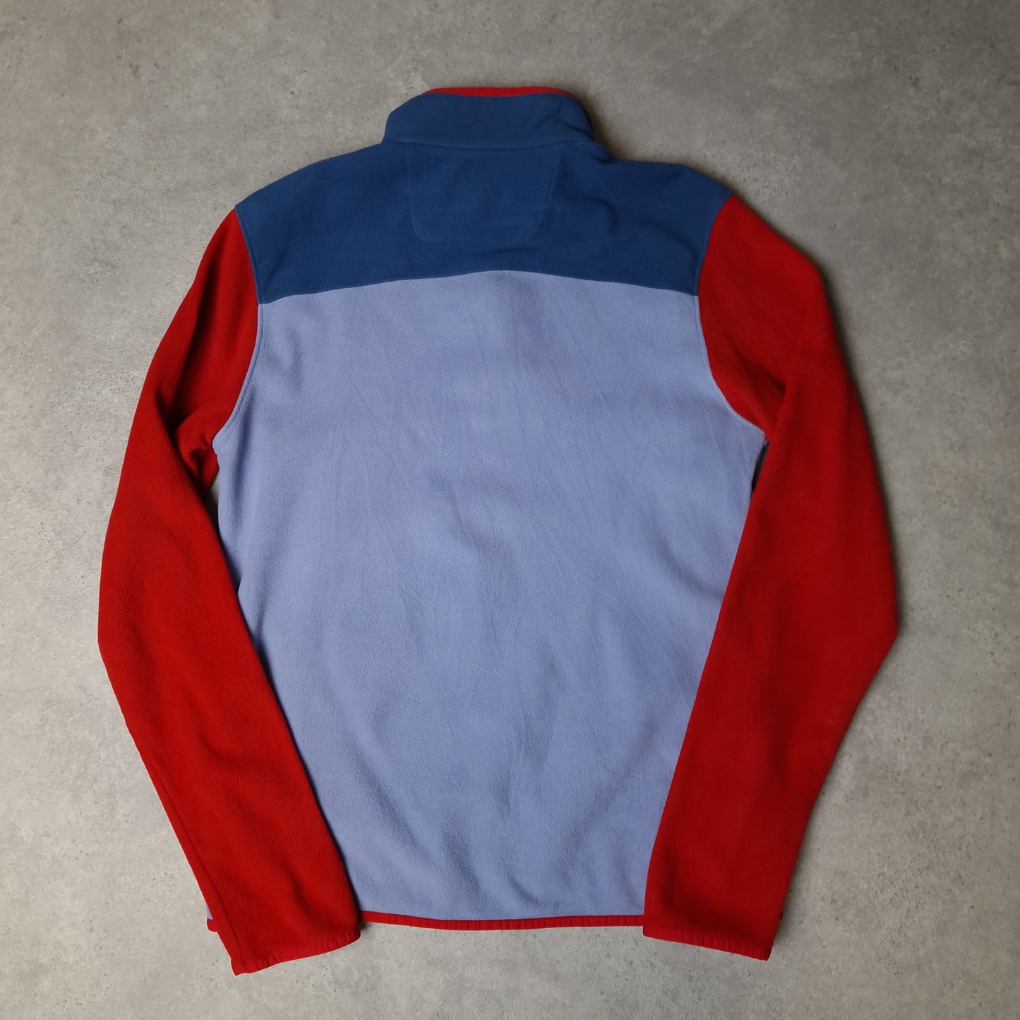 The North Face 1/4 zip fleece in blue and red - medium