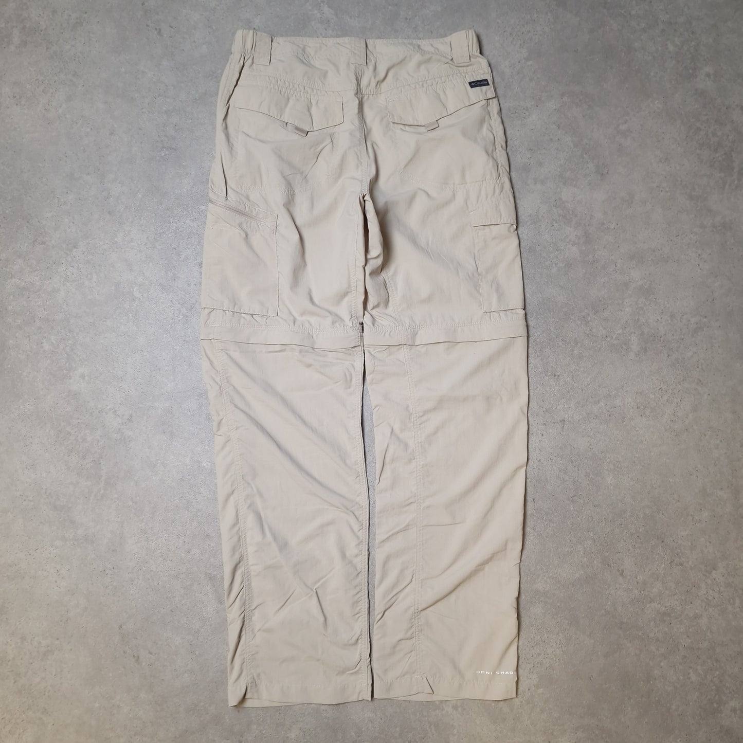 Columbia convertible omni shade trousers in cream - W32"