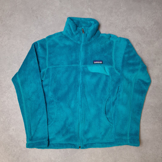 Patagnonia full zip fleece in turquoise - women's small